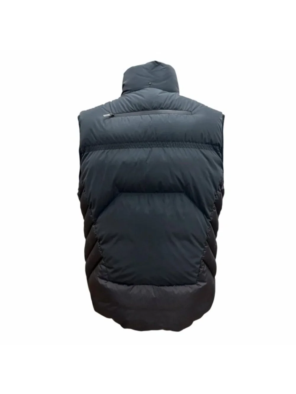 Moncler Aire Logo Patch Hooded Half Zip Gilet Down Vest Black